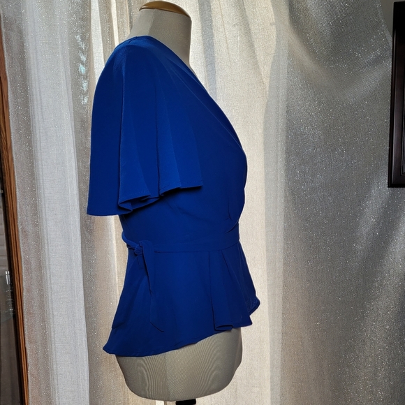 Monteau blue wrap peplum - Picture 3 of 8